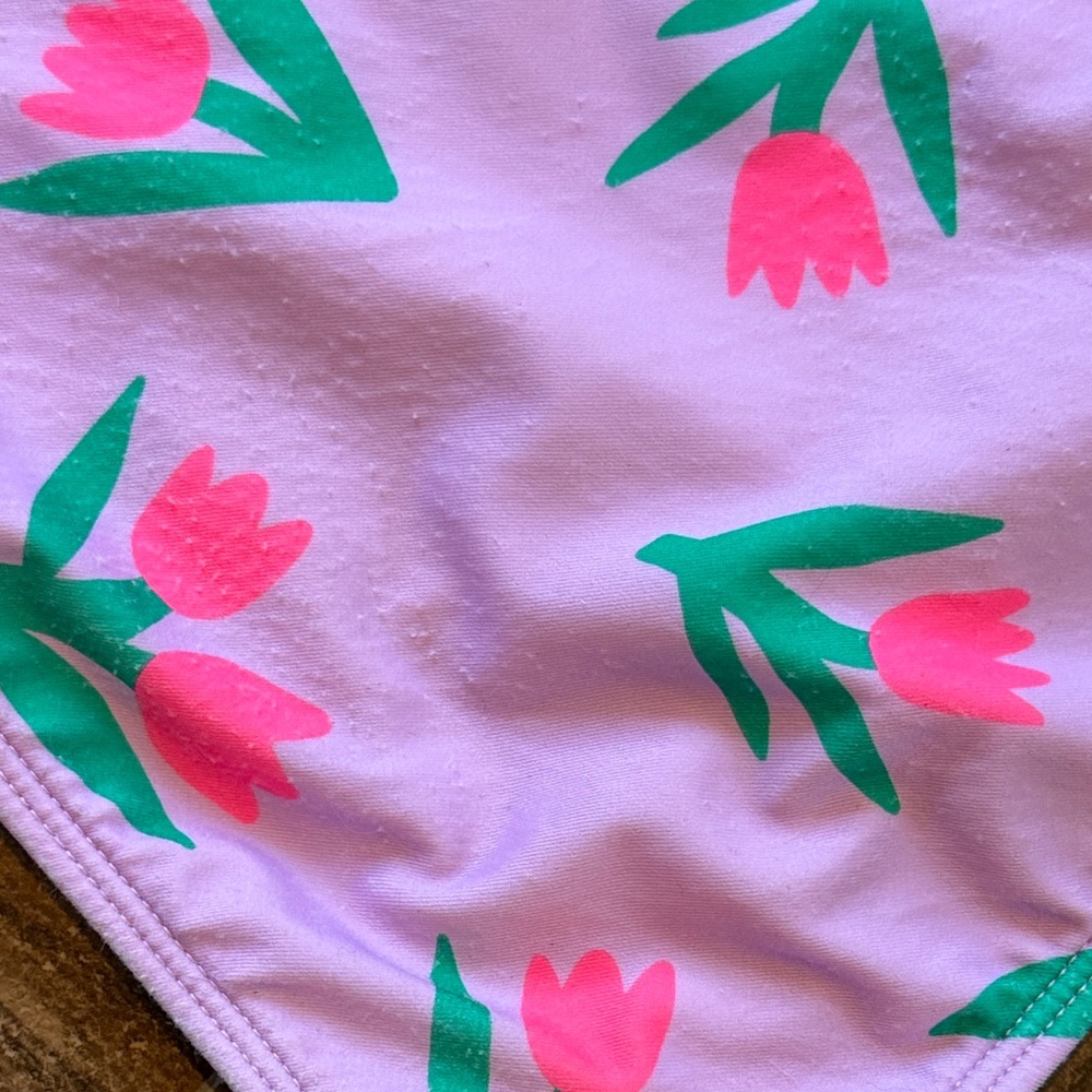 Cat & Jack Pink Floral Ruffle One-Piece Swimwear - Picture 5 of 5